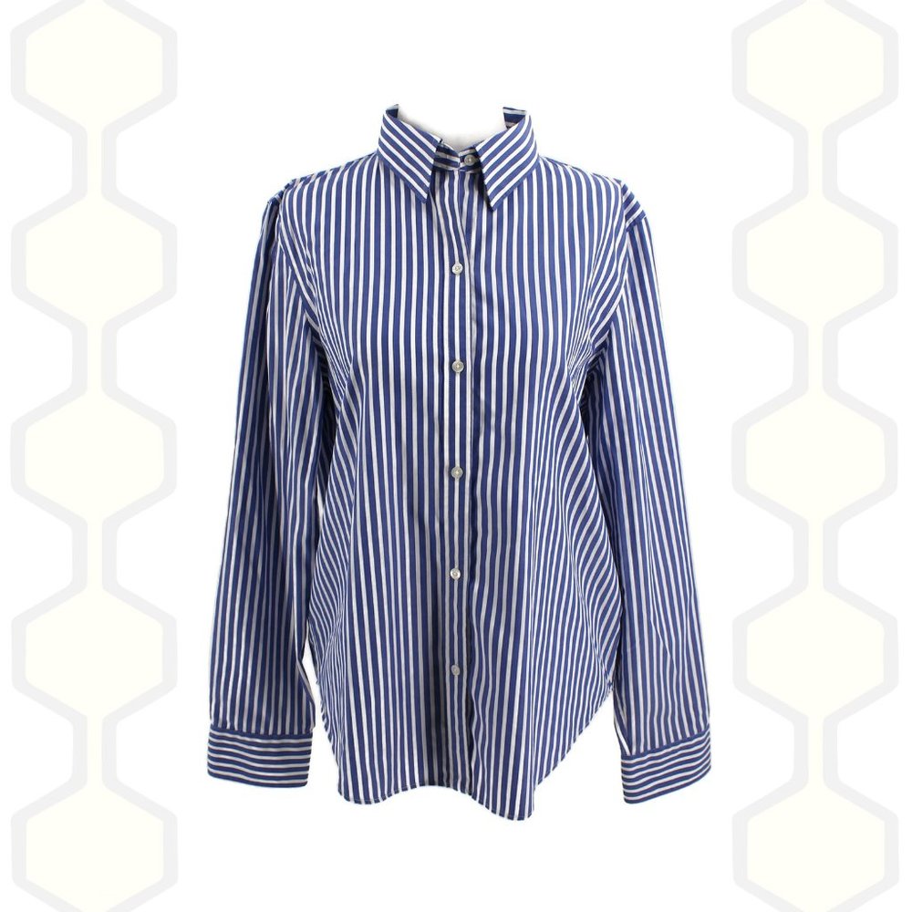 Chaps Classics Blue & White Striped Button Down M